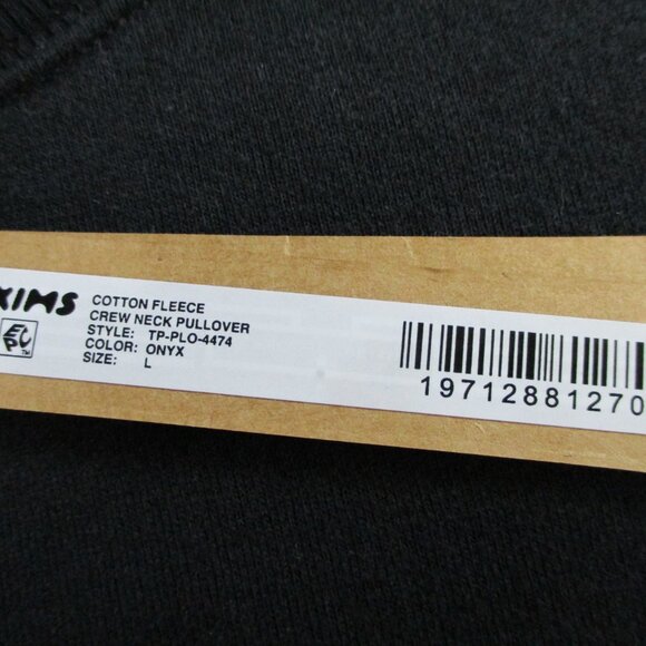 SKIMS Cotton Fleece Crewneck Pullover Womens Large Onyx Sweatshirt Sweater NEW - Picture 4 of 9